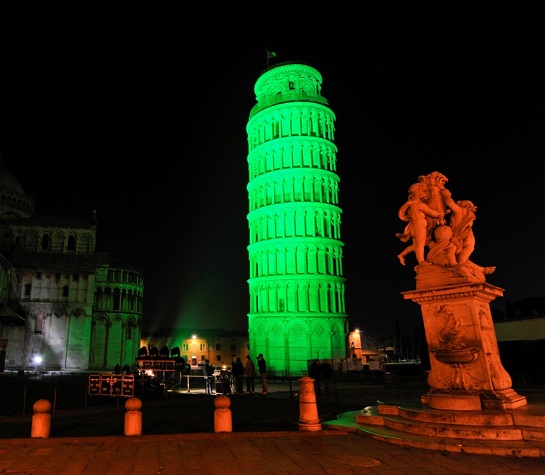 LEANING TOWER OF PISA BECOMES ?GREENING? TOWER FOR ST PATRICK?S DAY